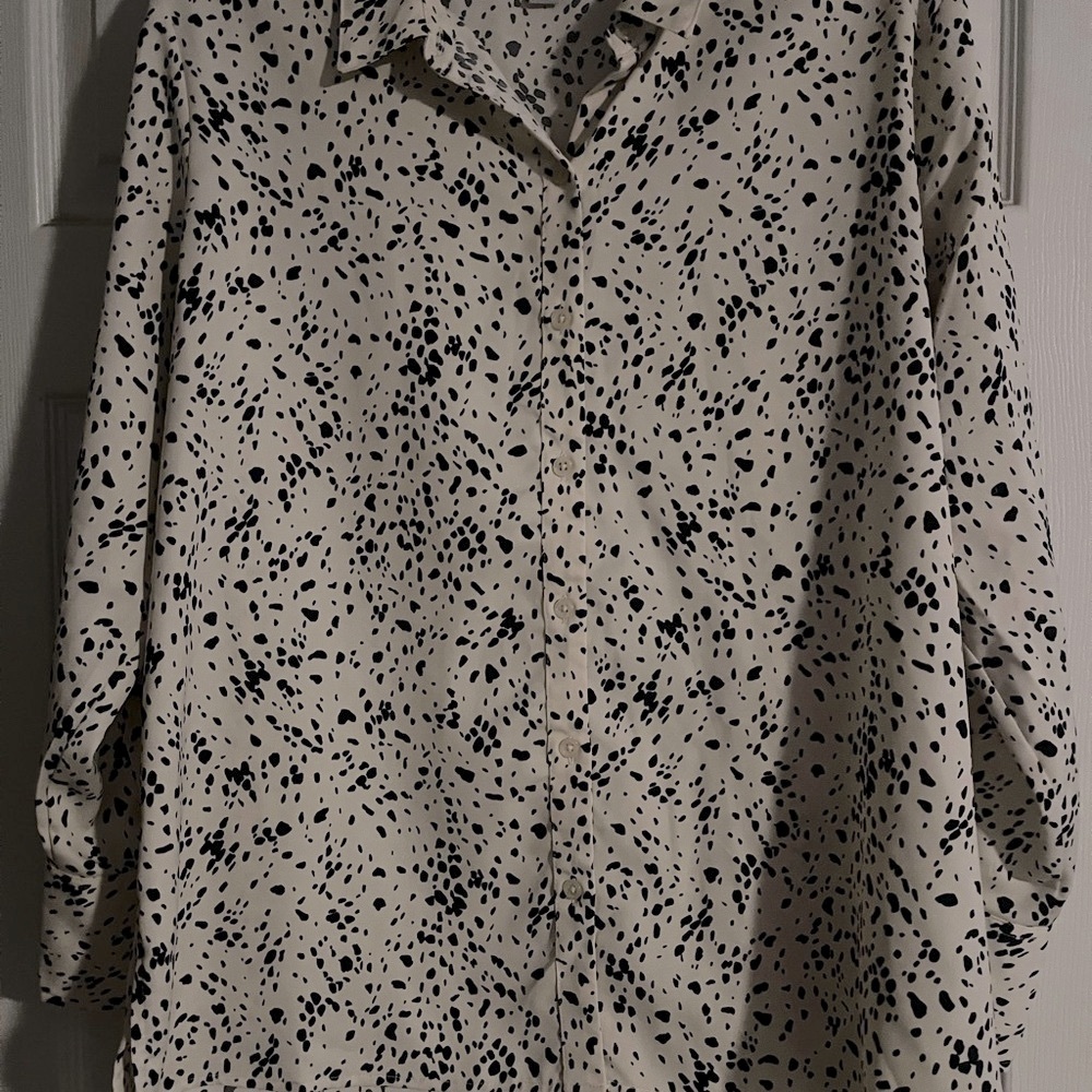 A New Day Black and Cream Blouse